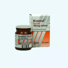 Ketonal forte na ból zęba. Opakowanie i buteleczka leku Ketonal forte 100 mg, zawierające ketoprofen, które pomogą złagodzić dokuczliwy ból zęba.