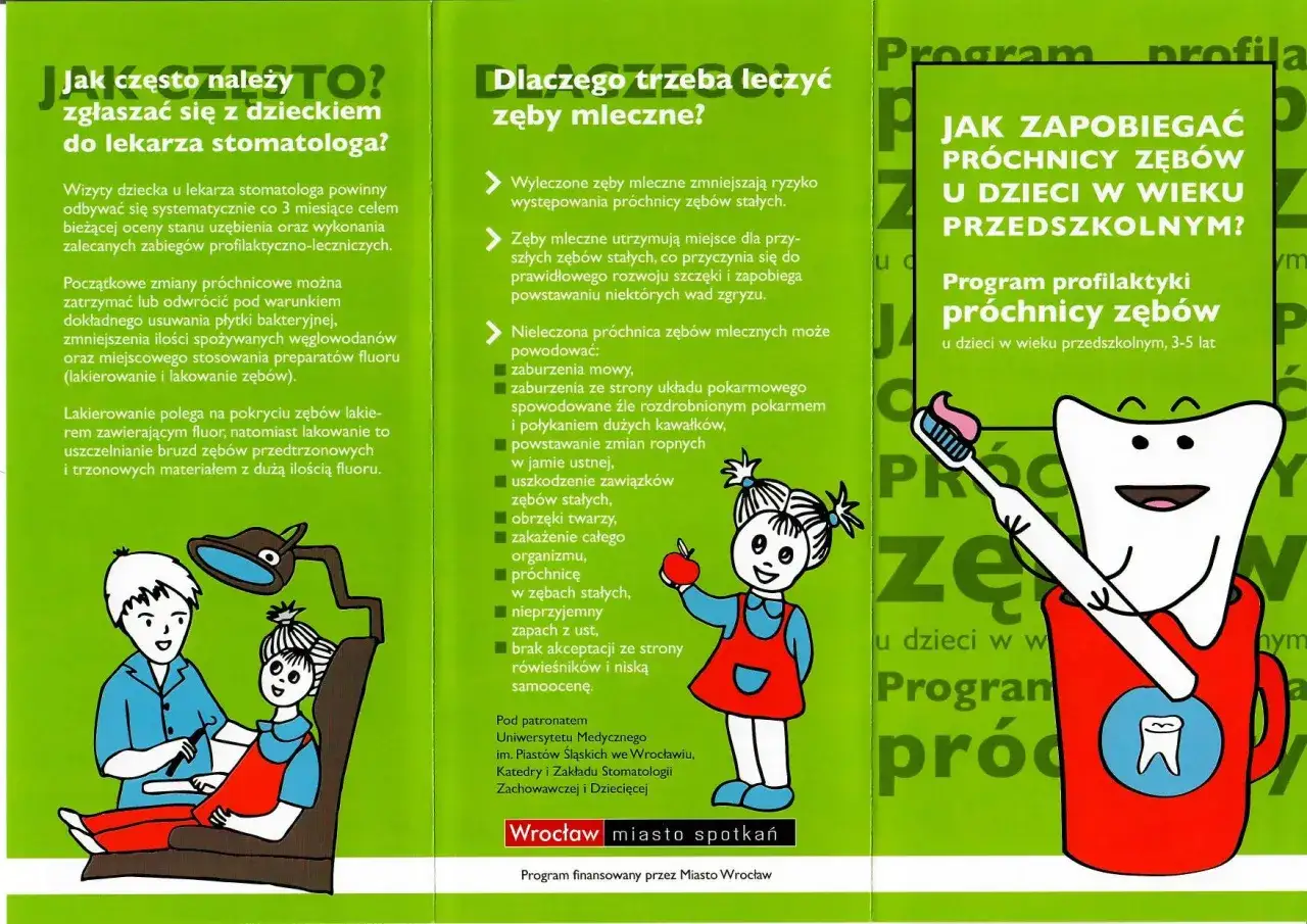 Dziecko u dentysty, zabieg lakowania zębów mlecznych. Program profilaktyki próchnicy zębów dla przedszkolaków.
